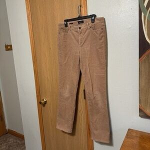 Talbots Size 10 Solid Tan Straight Leg Mid-Rise Corduroy Pants w/31.5" Inseam